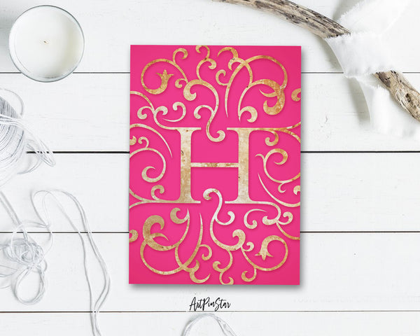 Alphabet Mandela Letter H Modern Monogram Note Cards