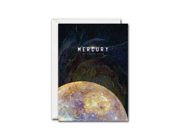 Mercury Planet Orbiting Stars Solar System Customizable Greeting Card