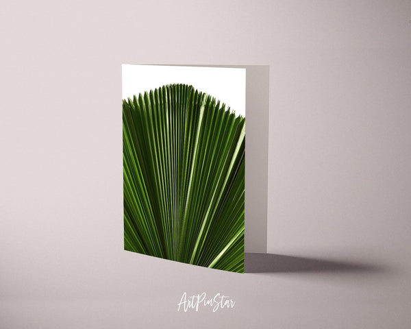 Licuala Grandis or Ruffled Fan Palm Leaf Botanical Garden Customized Greeting Card