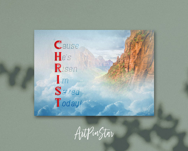 Cause He's Risen I'm Saved Today Bible Verse Customized Greeting Card