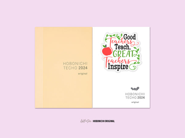 Good Teachers Teach Great Teachers Inspire Vinyl Die Cut Sticker, 2.75" x 2.73"