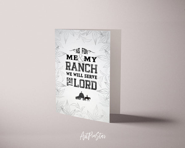 As for me & my ranch, we will serve the Lord Bible Verse Customized Greeting Card
