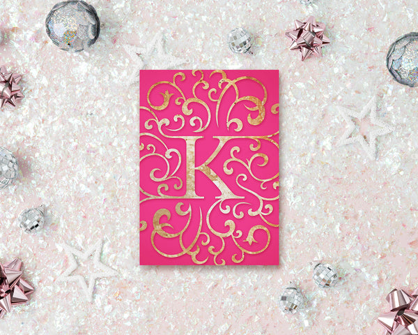 Alphabet Mandela Letter K Modern Monogram Note Cards