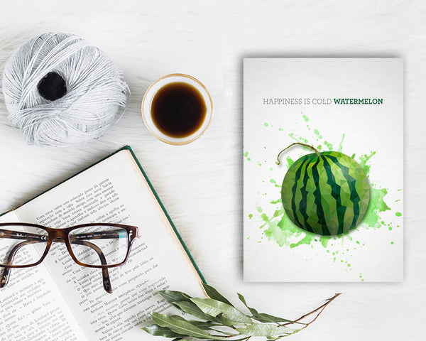 Happyness is cold watermelon Food Customized Gift Cards