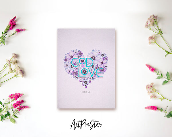 God is love 1 John 4:8 Bible Verse Customized Greeting Card
