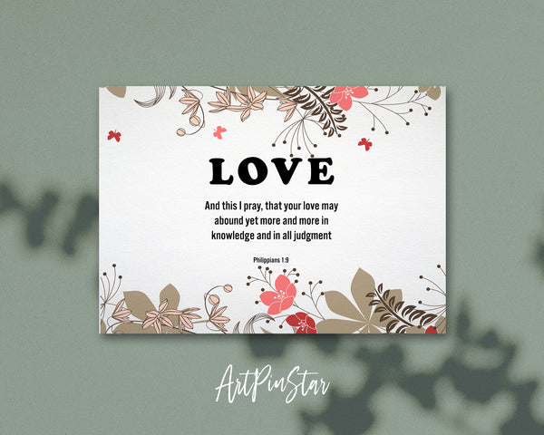 Love and this I pray that your love may abound Philippians 1:9 Bible Verse Customized Greeting Card