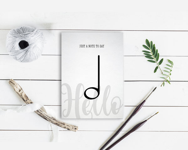 Just a note to say Hello Half Note Half Note Music Gift Ideas Customizable Greeting Card