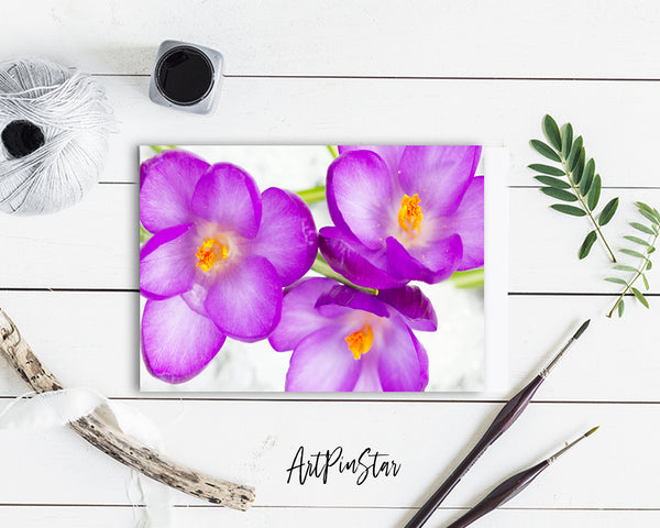 Crocuses Flower Photo Art Customized Gift Cards