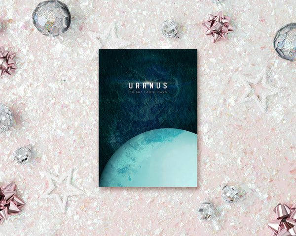 Uranus Planet Orbiting Stars Solar System Customizable Greeting Card
