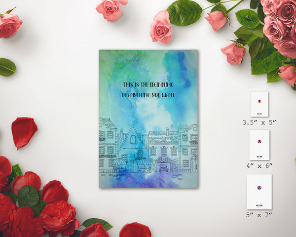 This is the beginning of anything you want New Year Customized Greeting Card