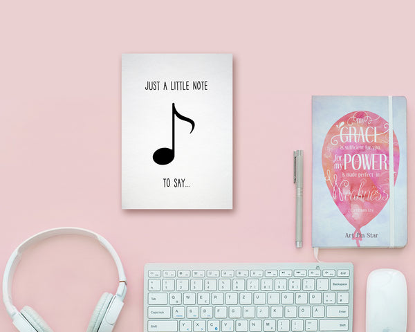 Just a little note to say Eighth Note Eighth Note Music Gift Ideas Customizable Greeting Card