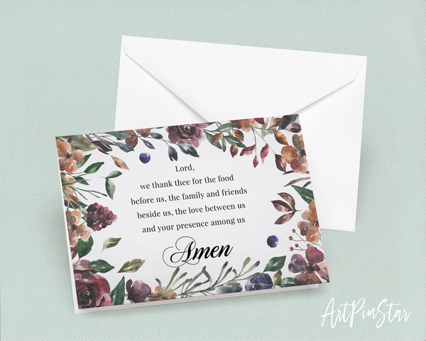 Lord we thank thee for the food before us Amen Bible Verse Customized Greeting Card
