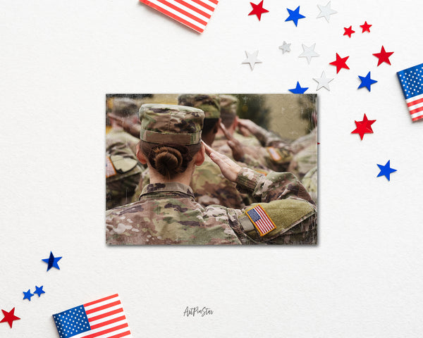 American Soldiers Salute US Army Military Veterans Day Custom Holiday Greeting Cards
