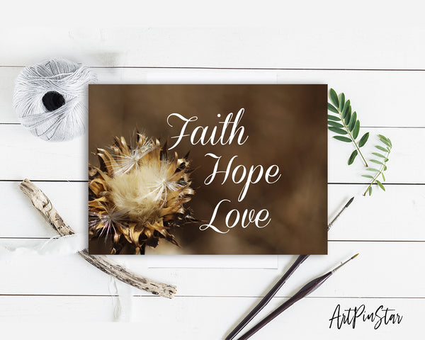 Faith Hope Love Bible Verse Customized Greeting Card