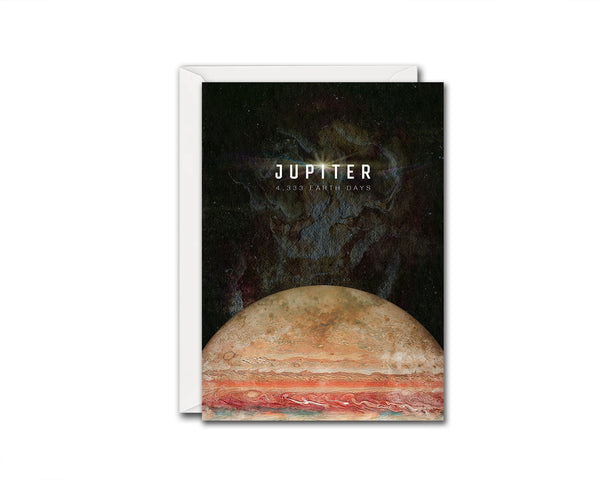 Jupiter Planet Orbiting Stars Solar System Customizable Greeting Card