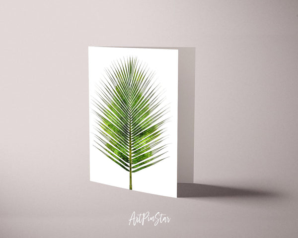 The Coconut Palm Leaves Watercolor Botanical Garden Customized Greeting Card