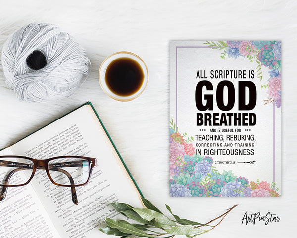 All scripture is god breathed and is useful for teaching Bible Verse Customized Greeting Card