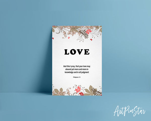 Love and this I pray that your love may abound Philippians 1:9 Bible Verse Customized Greeting Card