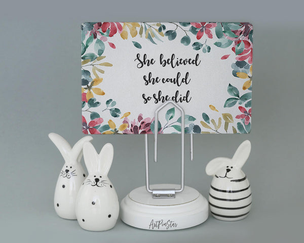 She believed she could so she did Flower Quote Customized Gift Cards