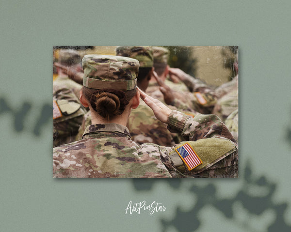 American Soldiers Salute US Army Military Veterans Day Custom Holiday Greeting Cards