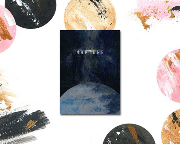 Neptune Planet Orbiting Stars Solar System Customizable Greeting Card