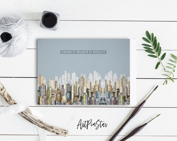 Dream it Believe it Build it New Year Customized Greeting Card