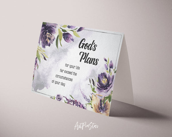 God's plans for your life far exceed the circumstances Bible Verse Customized Greeting Card