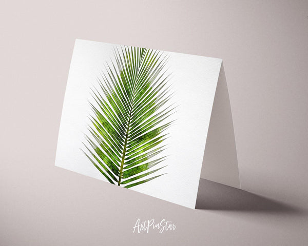 The Coconut Palm Leaves Watercolor Botanical Garden Customized Greeting Card