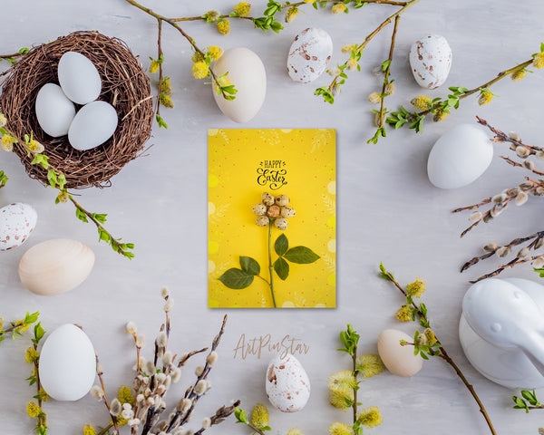 Easter Egg Spring Flowers Customized Greeting Card