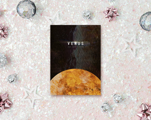 Venus Planet Orbiting Stars Solar System Customizable Greeting Card
