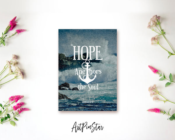 Hope anchors the soul Hebrews 6:19 Bible Verse Customized Greeting Card