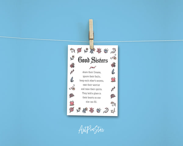 Good Sisters share their dreams Motivational Quote Customized Greeting Cards