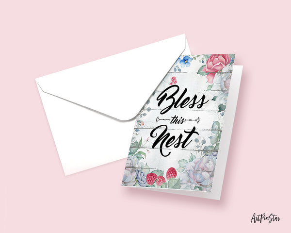 Bless this nest Inspirational Quote Customized Greeting Cards
