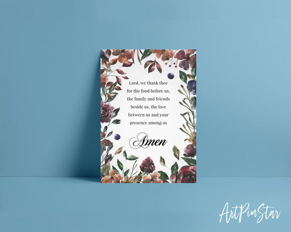 Lord we thank thee for the food before us Amen Bible Verse Customized Greeting Card