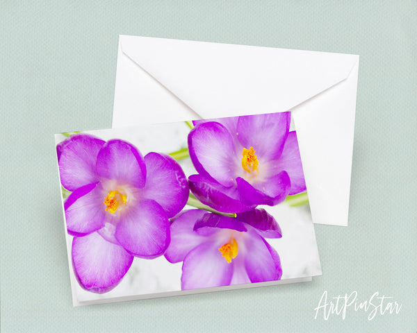 Crocuses Flower Photo Art Customized Gift Cards