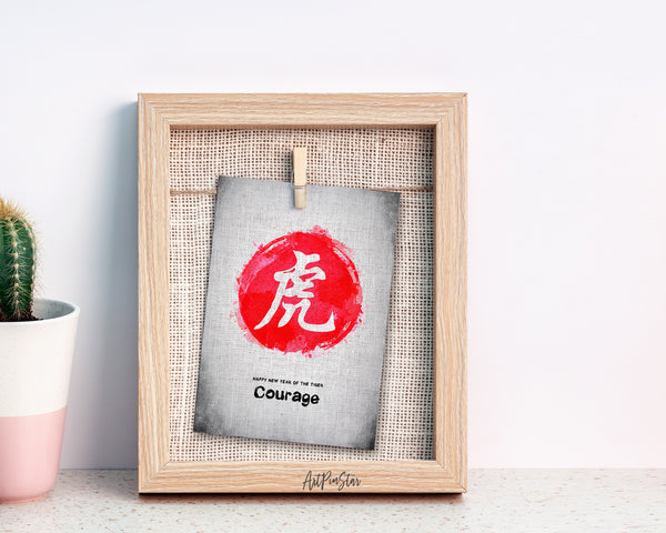 Chinese Character Tiger Zodiac Yearly  Art Customized Gift Cards