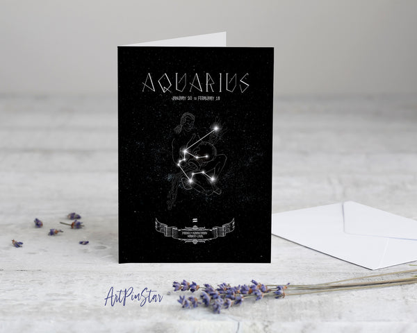 Astrology Aquarius Prediction Yearly Art Horoscope Customized Gift Cards