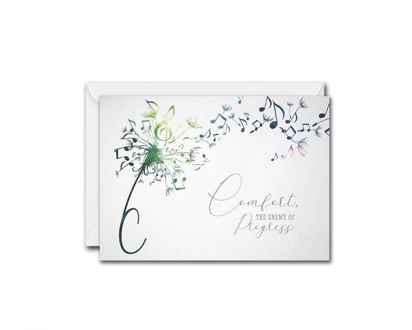 Inspiring Music Quote Letter C Symbol Comfort, the enemy of progress