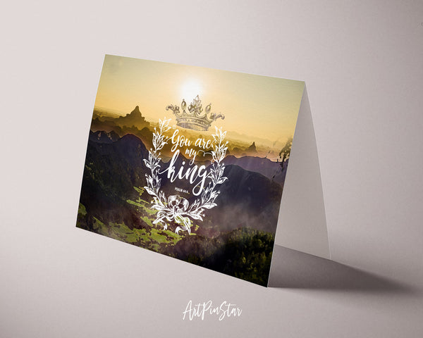 You are my king Psalm 44:4 Bible Verse Customized Greeting Card