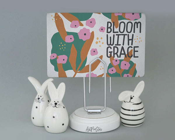 Bloom with grace Flower Quote Customized Gift Cards