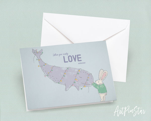 When you really love someone Whale Animal Greeting Cards