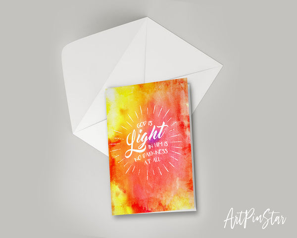 God is Ligfht in him is no darkness at all Bible Verse Customized Greeting Card