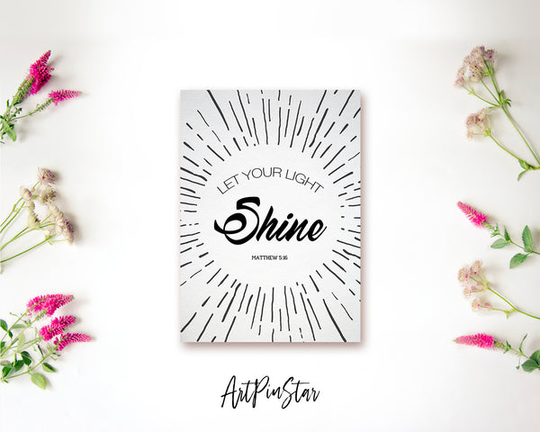 Let your light shine Matthew 5:16 Bible Verse Customized Greeting Card