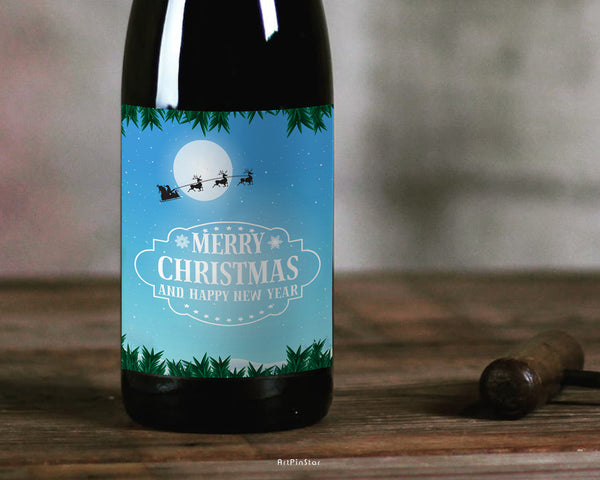 Merry Christmas and Happy New Year Holiday Customizable Label
