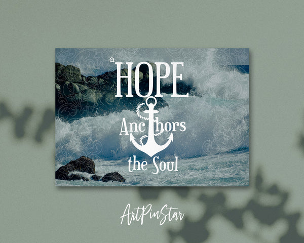 Hope anchors the soul Hebrews 6:19 Bible Verse Customized Greeting Card