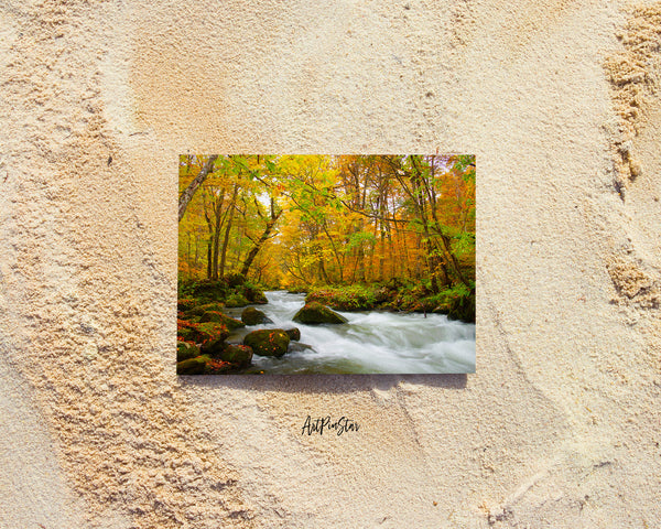 Aomori Prefecture Oirase River Autumn, Japan Landscape Custom Greeting Cards