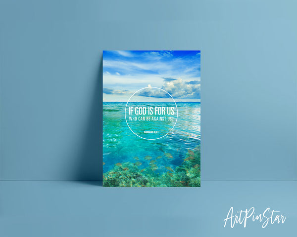 If God is for us who can be against us Romans 8:31 Bible Verse Customized Greeting Card