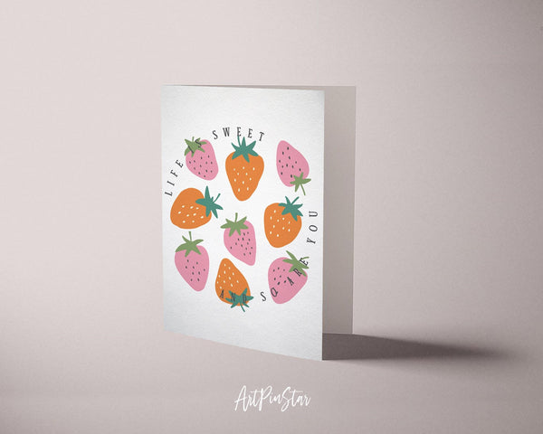 Life is sweet and so are you Flower Quote Customized Gift Cards
