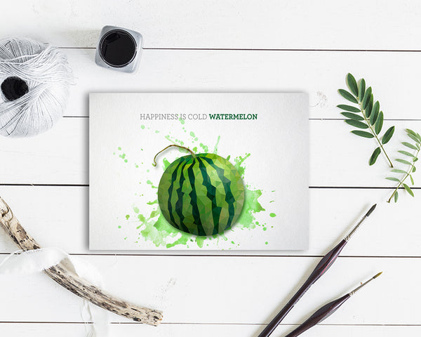 Happyness is cold watermelon Food Customized Gift Cards