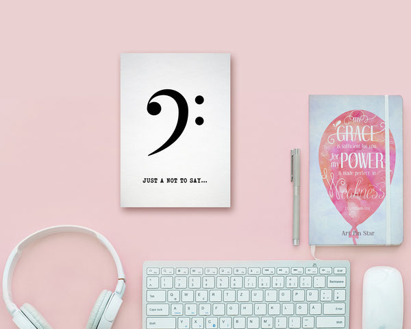 Just a little note to say Bass Clef Bass Clef Music Gift Ideas Customizable Greeting Card